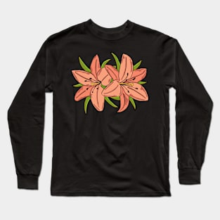 Orange Flowers Long Sleeve T-Shirt